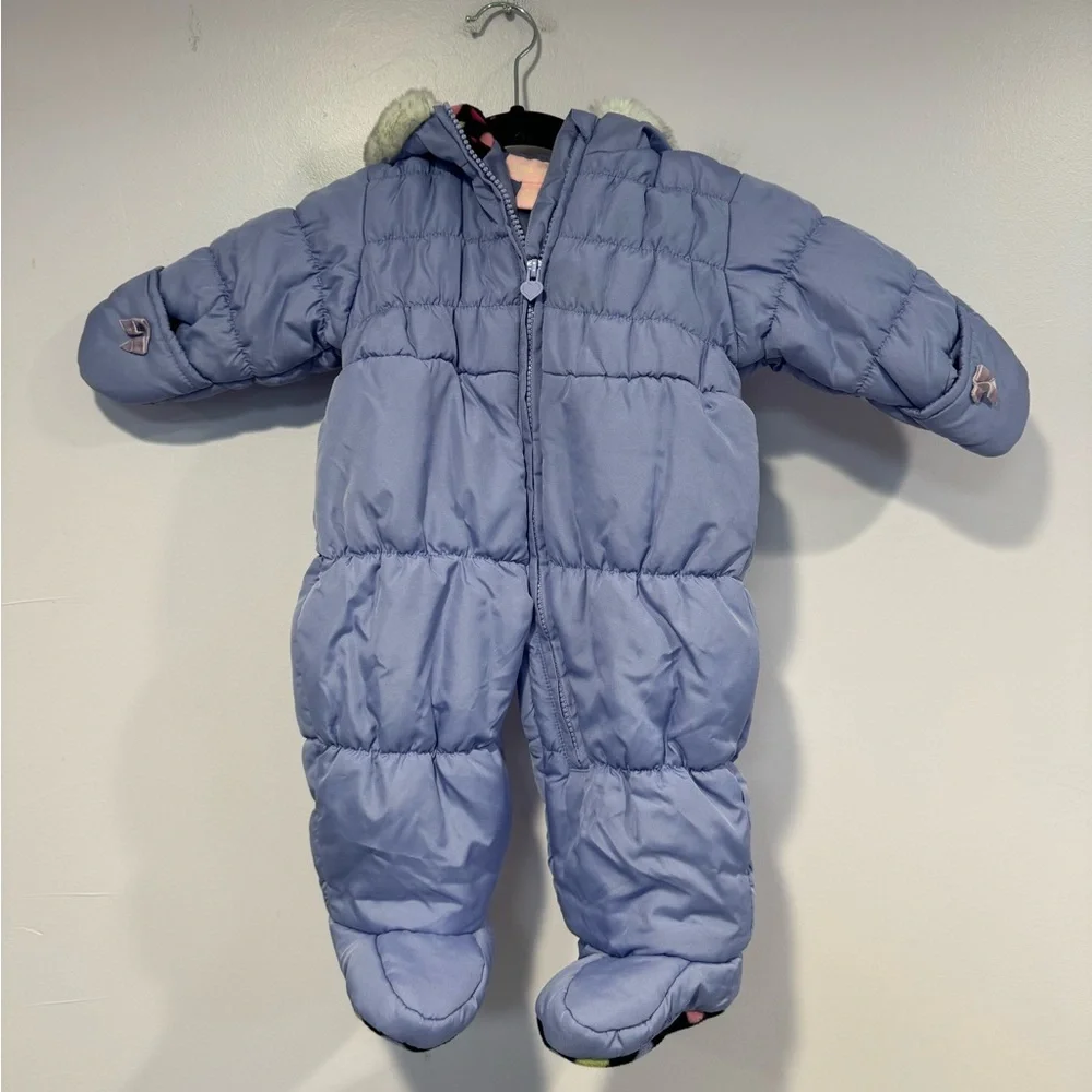 Purple London Fog baby‎ puffy snowsuit